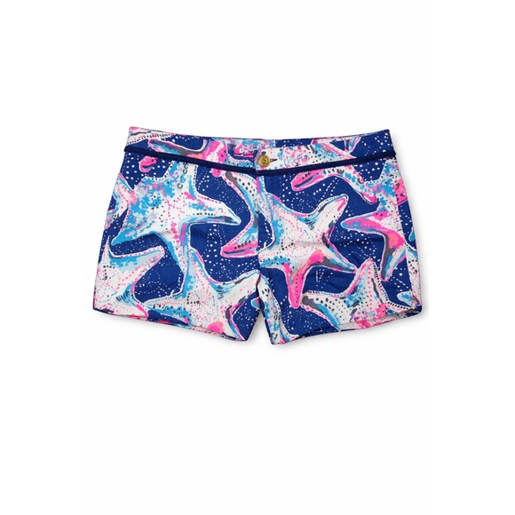 Lilly Pulitzer Starfish Print Women's Shorts Blue Pink Coastal Pattern Size 8 - Picture 3 of 9